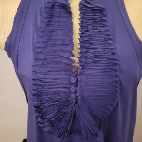 BCBG Sexy Small Tank Top Purple Flare Racerback with Pockets - Picture 14 of 16